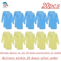 20PC Disposable Protective Coveralls Non-woven Isolation Clothing Universal Anti-Spitting Anti-Stain Nursing Gown Hazmat Suit A5