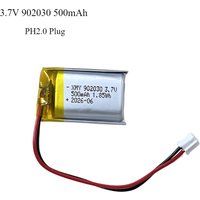 902030 3.7V 500mAh 1.85Wh Lithium Polymer Rechargeable Battery with Protection Board for Bluetooth Speaker LED Lights MP3 GPS
