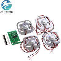 HX711 AD Module Body Load Cell Weighing Sensor Pressure Sensor+4Pcs 50kg Human Scale Load Cell Weight Sensors+Measurement Tools