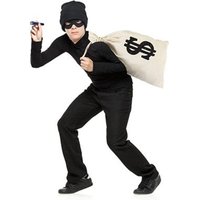 Halloween Parody Costume Thief Robber Cos Set Fake Dollar Bills Printed Wearable Mask Group Funny Costume Theme Party Costume