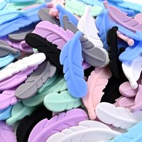 10Pcs 18x56mm Silicone Feather Beads Baby Teether Teething Beads For Baby Pacifier Chain Clip DIY Care Necklace Jewelry Making
