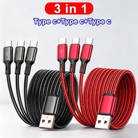 3 in 1 6A USB To Type C Cable Fast Charge 100W USB C Super Fast Charging Data Cord 0.2m/1.2m for iPhone 17 Samsung Galacy Xiaomi