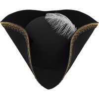 Halloween Cosplay Captain Pirate Hat Colonial Tricorn Hat Metallic Brim Embellish Felt Hat Masquerade Balls Party Accessories