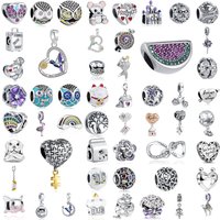 New 925 Silver Camel, Bicycle, Flower Pearl Castle, Rainbow Pendant, Fit Original Bracelet DIY Accessories Exquisite Jewelry