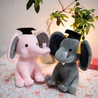 25cm Cartoon Dr. Elephant Plush Toy Cute Doctor Animal Plush Doll Student Graduation Souvenir Graduation Personalized Gift
