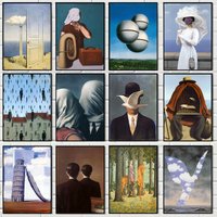 1pc frameless Canvas Painting Surrealism Rene Magritte Classic Artwork Reproduction Posters and Print Canvas Painting Wall Art