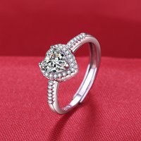 New 925 Silver Ring 5A Zircon Heart Top Quality for Women Sterling-Silver Wedding Jewelry Charm Party Fashion Ring Gifts