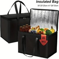 1Pcs New Large Capacity Insulated Bag Portable Zipper Tin Foil Food Bag 40L Refrigerated Bag Picnic Camping