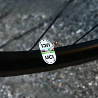 AliExpress NONE 2PcsUCI Certified Bicycle Valve Sticker - Scratch Resistant, High Quality PVC Material for Road and Mountain Bike