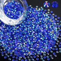 Dark Blue Clear AB Resin Jelly Rhinestones 2mm 3mm 4mm 5mm 6mm Faux Gems Bead for Crafts DIY Nail Art Charms Supplies Stone Bulk