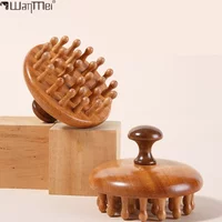 Professional Wood Therapy Massage Comb Natural Sandalwood Head Scalp Massager Body Guasha Tool Circular Tooth Relaxation Relief