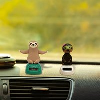 Car Dashboard Bobblehead Toy Solar Powered Sloth Solar Powered Shaking Hand Doll Sloth Animated Bobble Dancer for Car Table Home