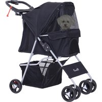 Pawhut Zusammenklappbarer Kinderwagen für Haustiere, verstellbare Markise, Oxford-Stoff, 75 x 46 x 94 cm