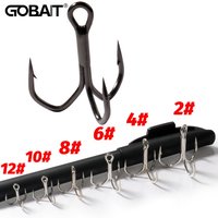 GOBAIT 30PCS Treble Hooks 2#-12# Fishhooks Angle Barbed Sharp High Strength Nickel Antirust Pesca Lure Fishing Tackle Fish Hook