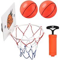 Mini Indoor Basketball Hoop with 2 Balls, Suction Cup Wall Mounted Basketball Backboard, Sports Toy for Kids Boys Girls