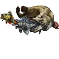AliExpress LYKX Awesome Fish Art Car Decoration Car Sticker for Dodge Stickers Road Bike Windows Wall PVC Decal