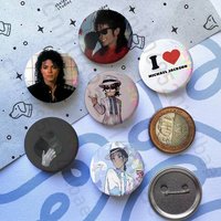 M-Michael J-Jackson 25mm 75mm 44mm 58mm 32m Coin Badges Personalized Handmade Round Brooches Pins Accessory