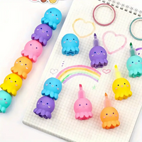 1-teiliges 5-in-1-Textmarker-Set in Oktopusform – einzigartige und lustige Markierungsstifte mit bezauberndem Oktopus-Design, perfekt zum Hervorheben