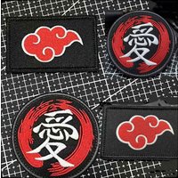 Naruto merchandise, Red Cloud Ninja embroidery fabric stickers, badges, cosplay, cute bags, tips, wholesale anime dolls