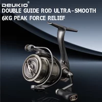 DEUKIO Fishing Spinning Reel Double Guide Rod 5.2:1 6kg Drag Power 7+1BB for Freshwater Saltwater Lure Reel 2500 3000 Series