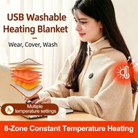 Châle chauffant électrique USB, portable et tendance, 3 niveaux de chauffage, lavable, écharpe chauffante, couverture de genoux portable pour la maison