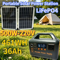 500W Portable Power Station 220V 461WH Power Bank LiFePO4 Solar Generator for Outdoor Camping Power Supply Home Energy Storage