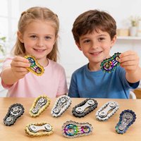Metal Fidget Spinner Simulation Bicycle Chains Tank Deformation Fingertip Gyroscope for Kids Adults Decompression Spinning Toys