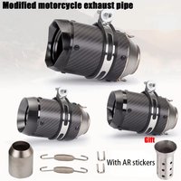 51mm/60mm universal motorcycle GP exhaust pipe CNC carbon fiber muffler for Kawasaki Z900 FZ6 RC390 S1000XR image 4