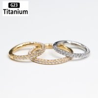 1PC ASTM F136 Titanium Piercings Hoop Earrings Nose Rings CZ Clicker Septum Tragus Cartilage Helix Ear Piercing Body Jewelry G23