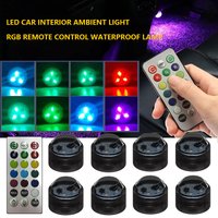 LED Car Interior Ambient Light Wireless Remote Control Adhesive RGB Car Roof Atmosphere Lamp Bicycle Tail Light Warning Lights