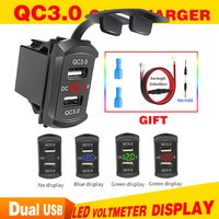 12/24V Dual USB QC3.0 Auto Ladegerät 4,2 A Spannung Display Mit Verkabelung Wasserdichte Ports Auto Telefon ladegerät Adapter Für iPhone Xiaomi
