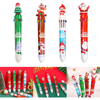 4 Pieces Christmas Ballpoint Pen Retractable Multicolor Ballpoint Pen for Kid Calss Reward Christmas Party