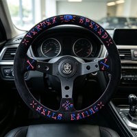 Uniwersalny kierownica wyścigowa VERTEX, czarna, z drążkami, zamszowa, haftowana kierownica sportowa z 6 otworami.