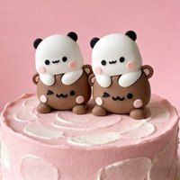 Kawaii Bubu and Dudu Ornament Cute Anime Panda Yier Figure Cake Decor Couple Gift Desktop Ornament Valentine's Day Gifts