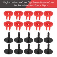 20PC Engine Undertray Cover Clips Screw Set For Ford Fiesta Focus Kuga Mondeo Guard Cover Shield Guard Car Accessories Set
