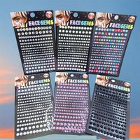 Face Pearl Rhinestone Stickers Self Adhesive Crystal Gems for Kids Stage Makeup Party DIY Decor