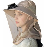 Quick Dry Bucket Hat Large Size Sun Hat with Solar Powered Fan USB Rechargeable for Outdoor Hiking Camping Fishing Activity
