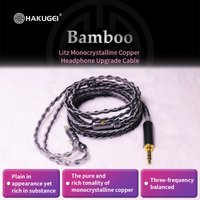 Bamboo. Litz Monocrystalline Copper Headphone Upgrade Cable 3.5 4.4 mmcx 0.78 audio