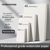 Potentate Cotton Watercolor Paper 300g Cotton Pulp Portable Postcard 16k 32k Fine Grain Medium Thick Paper For Art Students
