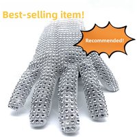Michael Jackson Stage Performance Simulated Diamond Gloves Short Style Mid-Thick for Young Women Summer Collection