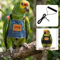 Cowboy Parrot Flying Harness Comfortable Safety Bird Harness Vest Small Medium Parakeet Outdoor Flying Training Rope Leash