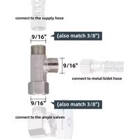 New Brass 3 Way T Valve Adapter 3/8 1/2 9/16 7/8 Connector Copper for Diverter Bath Toilet Bidet Sprayer Shower Head Water Pipes