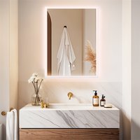 LUVODI 40/50/60/70/80cm Backlit Bathroom Mirror with Touch Sensor Anti Fog Illuminated Vanity Mirror for Modern Bath Decor