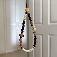 Korean Cute Brown Puppy Love Heart Beaded Phone Chain Charm Lanyard For iPhone 16 Samsung Universal Accessories Jewelry Pendant
