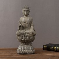 RAKKS Chinese Zen Buddha Statue Decoration Home Living Room Porch Tea Room Southeast Asian Decorative Resin Crafts Decoration