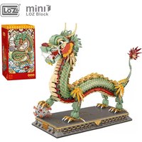 LOZ 1416pcs Chinese Dragon Model Building Blocks Creative Mini Decoration Bricks Animal Puzzle Toys With Base Kids Adults Gifts
