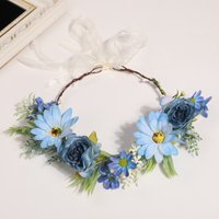 Simple and Stylish Forest-Style Artificial Flower Headpiece, Fresh Daisy and Rose Headband, Photo Shoot, Wedding, Vacation, Fairy Wreath