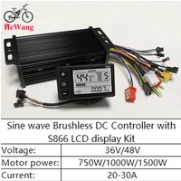 AliExpress NONE 36V 48V 30A 750W 1000W 1500W E-bike Sine Wave Brushless Motor Drive Controller +S866 LCD Display Kit for E-Mountain Bike Scooter