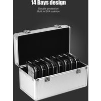 Hard Drive Case Hard Drive Storage Box 14 Bays Double Lock Design Hard Drive Case for 2.5in 3.5in Hard Drive