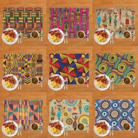 Afro Africa Ethnic Pattern Print Table Mats for Dining Linen Coasters Kitchen Decor Dish Coffee Cup Pads Waterproof Placemat
